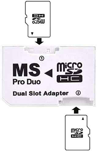 Çift TF Memory Stick MS Pro Duo PSP Kart Çift 2 Yuvası Adaptörü Dönüştürücü PSP için, Beyaz