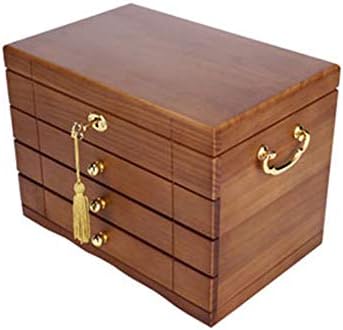Takı Göğüs Kutuları Mücevher Kutusu Katı Ahşap Kilit Takı saklama kutusu Prenses Mücevher Kutusu Basit Doğum Günü düğün hediyesi