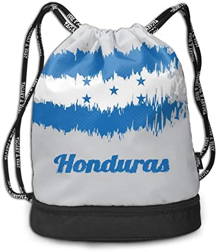 Mavi Honduras Bayrağı Baskılı Paket Sırt Çantası Çanta Drawstrıngs Sırt Çantası Spor Yoga Paket Sırt Çantası