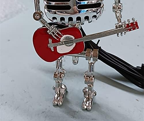 Gokame Retro Tarzı Mikrofon Robot Lamba, Vintage Mikrofon Robot Masa Lambası ile Gitar, Robot Dokunmatik Dimmer Lamba için