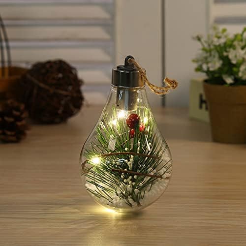 beerty Noel süslemeleri-Noel asılı lamba ampul plastik temizle led ışık topu Baubles küre doldurulabilir-oturma odası, yatak