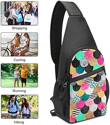 Renkli Mermaid Sling Crossbody sırt çantası omuz çantası rahat sırt çantası açık Bisiklet yürüyüş seyahat için
