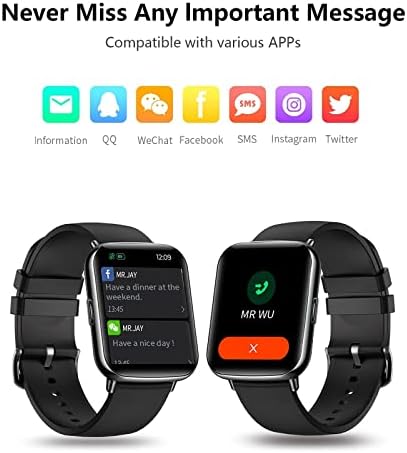 Akıllı Saat Android ve iPhone ile çalışır, 24 Spor Modu ile 1.7 Etkinlik Saati, Kalp Atış Hızı Kan Oksijen Uyku Pedometresi