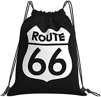 Route 66 Tatil Karayolu Yol Bookbags, Erkek Ve Kadın Spor Salonu Çuval İpli Sırt Çantası