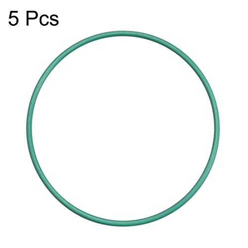 uxcell Flor Kauçuk O-Ringler, 27mm OD 25mm KIMLIK 1mm Genişlik FKM Mühür Conta için Makine Sıhhi Tesisat, yeşil, 5 paketi
