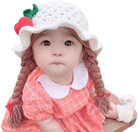 Infgreate Örgülü Peruk Yün Iplik Örme Şapka Ayçiçeği Kiraz Kap Fotoğraf Prop ıçin Bebek Erkek Kız Çocuk Çocuk