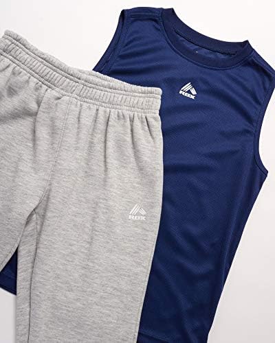 RBX Erkek Çocuk Eşofman Takımı-Kısa Kollu Tişört, Tank Top, Şort ve Jogger Sweatpants Aktif Giyim Seti