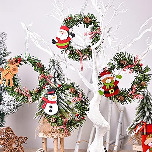 GONEBIN Noel Çam Çelenkler için Ön Kapı, Mini Noel Çelenk Dekor Duvar Kapı Süsleme Çelenk Noel Partisi Dekor