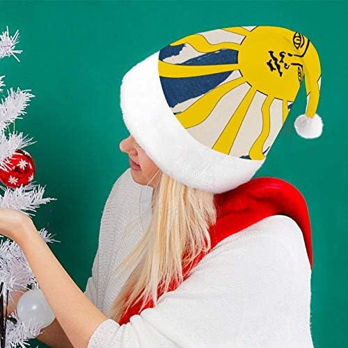 Noel Santa Şapka, Güneş Noel Tatil Şapka Yetişkinler için, Unisex Konfor Noel Şapka için Yeni Yıl Şenlikli Kostüm Tatil Parti
