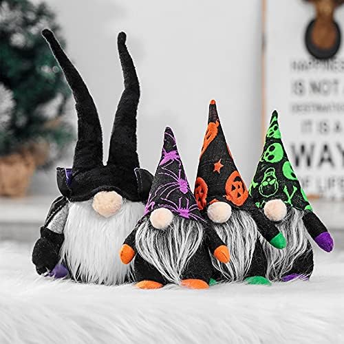 Algado 8.3 İnç Ayakta Gnome Süslemeleri, 2 pcs Cadılar Bayramı Peluş Figürler Gnome ile Kabak Baskı Şapka için Cadılar Bayramı