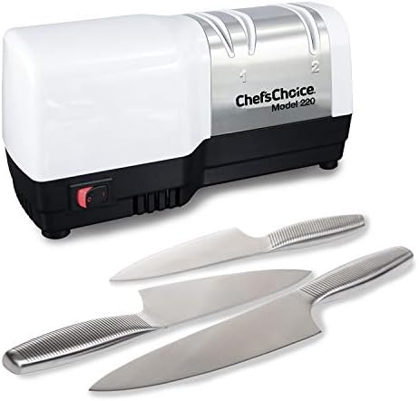 Chef'schoice 220 Hibrit Bileme Bıçağı Elmas Aşındırıcılar kullanır ve Elektrikli ve Manuel Keskinleştirmeleri Birleştirir Düz