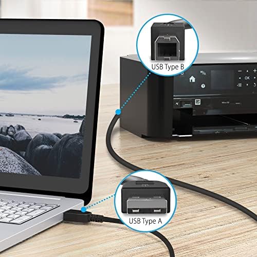 WeGuard 6ft USB 2.0 Kablosu Dizüstü PC Veri Sync Kablosu Tel Kurşun Yedek PC MAC HP Canon Dell Yazıcı için
