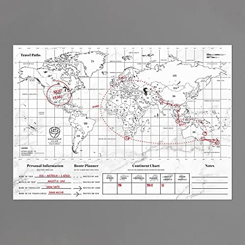 Luckies of London / Kazı Kazan Haritası Rose Gold Travel Edition / Dünya Haritası Kazı Kazan Sanatı / Kazı Kazan Haritası /
