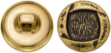 C & C Metal Ürünleri 5254 Modern Metal Düğme, Boyut 24 Ligne, Antik Altın, 72'li Paket