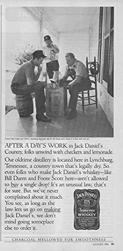 Dergi Baskı ilanı: 1986 Jack Daniels Old No 7 Tennessee Viski, Bir Günlük İşten Sonra Millet Dama ve Limonata ile Gevşiyor;