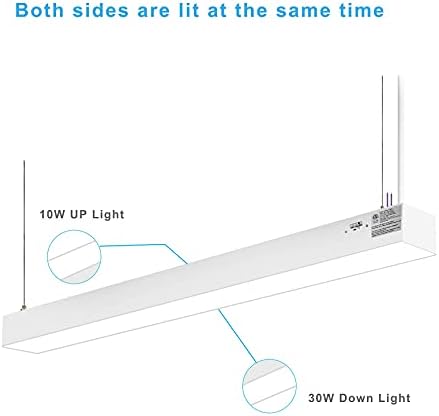 4FT 40 W doğrudan dolaylı LED süspansiyon doğrusal ışık, LED dükkanı ışık, SKK Seçilebilir, kısılabilir Ofis aydınlatma armatürü