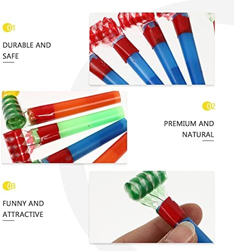 Balacoo 100 Pcs Patlama Noisemakers Renkli Darbe Boynuzları Düdük Oyuncak Oyuncak Goodie Çanta Dolgu için Çocuk Çocuk Çeşitli