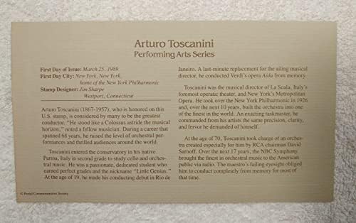 Arturo Toscanini - Sahne Sanatları Serisi - 22kt Altın Kopya Damgası / İlk Gün Kapağı artı Bilgi Kartı-Posta Hatıra Topluluğu,