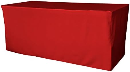 LA Keten Polyester Poplin Gömme Masa Örtüsü, 72 L x 30 W x 30 H, Kırmızı
