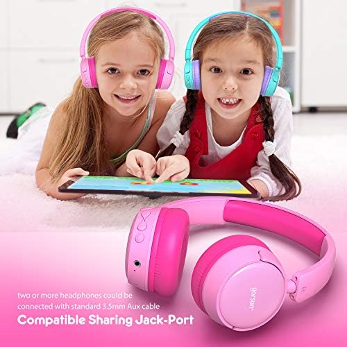 görsün Çocuklar Bluetooth mikrofonlu kulaklıklar, çocuk Kablosuz mikrofonlu kulaklıklar 85dB Ses Regülatörü Stereo Aşırı Kulak