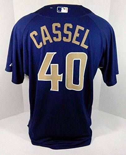 San Diego Padres Jack Cassel 40 Oyunu Yayınlandı Donanma Forması Bahar Eğitimi 909-Oyun Kullanılmış MLB Formaları