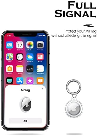 [4 Paket] Yumuşak TPU Kılıf Apple AirTags 2021 ile Uyumlu, Temizle Koruyucu Anti-Scratch Hafif Su Geçirmez Kapak için Anahtarlık