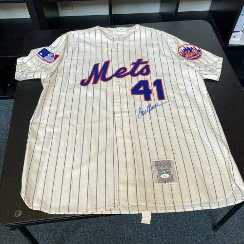 Güzel Tom Seaver İmzalı New York Mets Mitchell & Ness Jersey Otomatik JSA COA İmzalı MLB Formaları