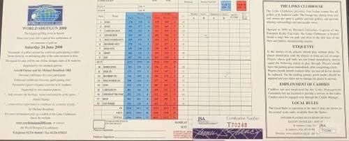 Arnold Palmer İmzalı St Andrews Scorecard Golf İmza İngiliz Açık Kazanan JSA-İmzalı Golf Puan Kartları