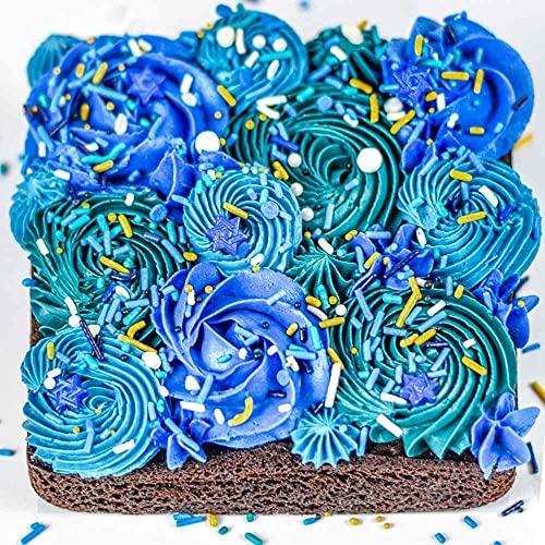 Kek Dekorasyon için Hanuka Sprinkles - Mavi ve Altın Jimmies, Konfeti Quin, David Yıldızları ile Şeker İnci Kek Dekorasyon