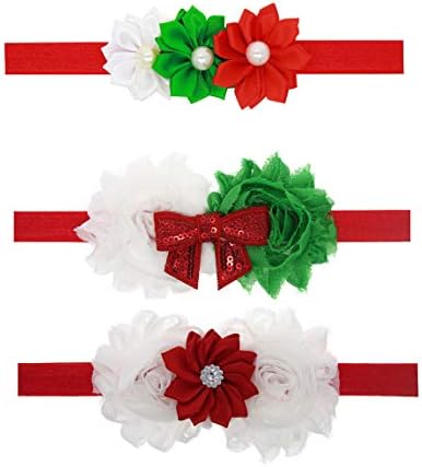 Noel Bebek Kafa Bandı ile Çiçek Boncuk HairBand Headdress Noel Hediyeleri JHC14