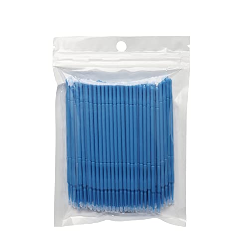 100 Paket Premium Tek Kullanımlık Mikro Temizleyici Biriktirme Fırçası, Maskara Değnekleri, Kaş Fırçası, Derin Mavi