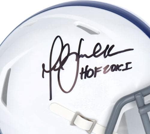 Marshall Faulk Indianapolis Colts İmzalı Riddell 2021 Sezon Gerileme Logo Hız Mini Kask ile HOF 20X1 Yazıt-İmzalı NFL Mini