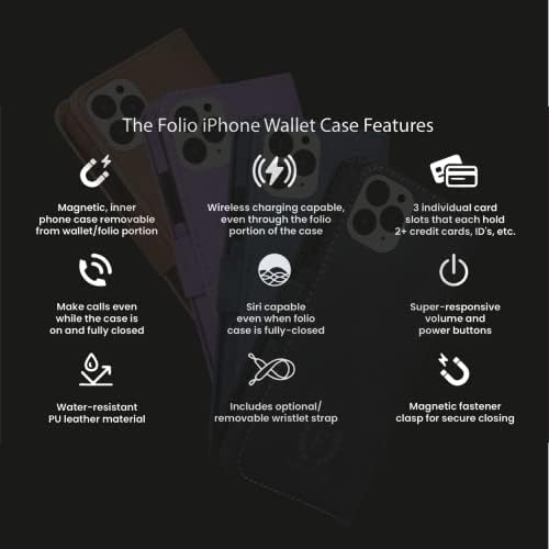 ENPHOLD Folio Telefon Kılıfı Cüzdan-iPhone 11 ile Uyumlu Lüks 2'si 1 Arada Katlanır Telefon Kılıfı-Çıkarılabilir Kılıf ve Kart