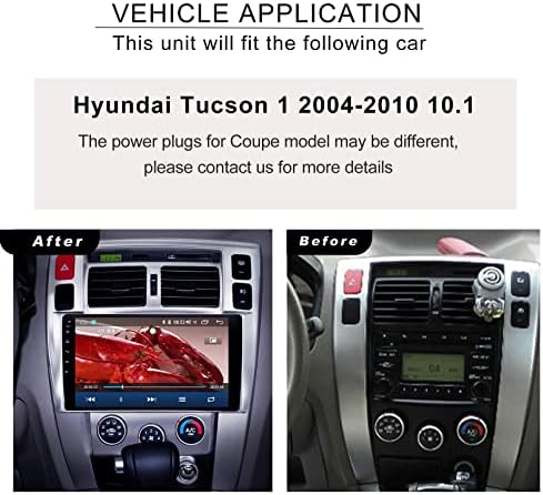 Hyundai Tucson 1 2004-2010 için Araba Stereo 10.1 İnç, Ayna Bağlantılı Android 10 Dokunmatik Ekranlı Araba Readio GPS Navigasyon