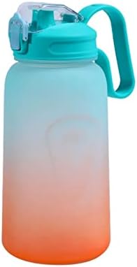 JXYANSHE Saman Fincan 2200 ML Büyük Kapasiteli Degrade Su Şişesi ile Sıçrama Kapak Plastik Buzlu Açık Spor Su Bardağı (Renk: