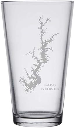Lake Keowee Haritası-2'li Bira Bardağı Seti