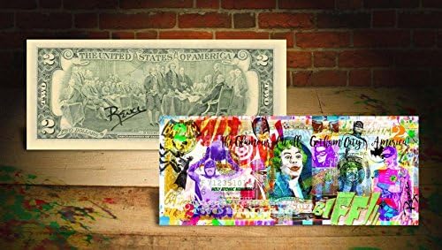 Batman Gotham City Rency/Banksy Art Gerçek İhalede 2 Dolarlık Banknot Elle İmzalandı