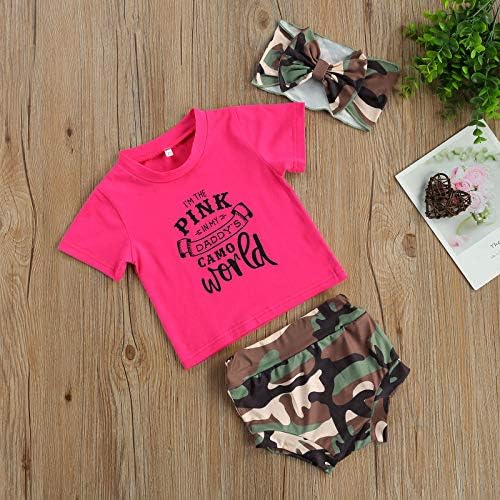 Bebek Bebek Kız Yaz Şort Kıyafetler Kısa Kollu Mektup Gömlek Üst Çiçek Şort Kafa Bandı 3 Adet Giysi Set
