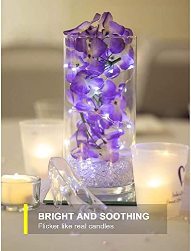 Homemory 12 adet LED çay ışıkları ile 100 adet Yapay Gül Yaprakları, uzun Ömürlü LED çay ışıkları, Mevsimsel ve Festival Dekor