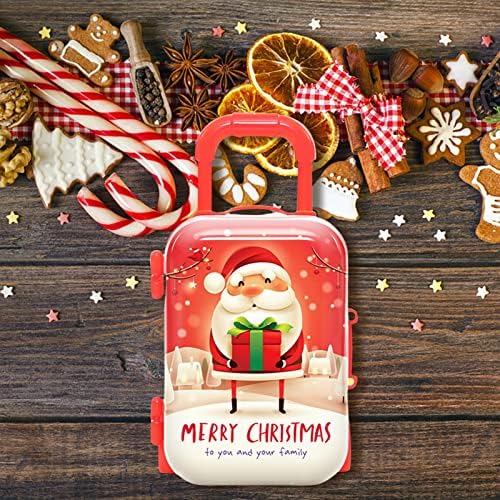 Metal Mini Bavul Oyuncak, sevimli Noel Şeker Kutusu Küçük Takı Konteyner Minyatür Bagaj Kutusu Noel Küçük Şeker Kutusu için