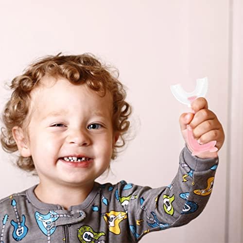 DOITOOL Çocuk U-Şekilli Diş Fırçası Çocuklar Manuel Diş Fırçası Tüm Oral Diş Fırçası Öğrenme Eğitim Diş Fırçası için Standı