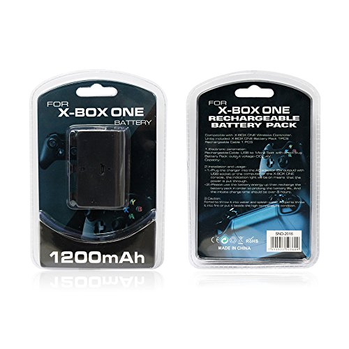 HONGYE 2 ADET 1200 mAh Pil Paketi ve Şarj Kablosu için XBOX ONE Kablosuz Denetleyici (Siyah)