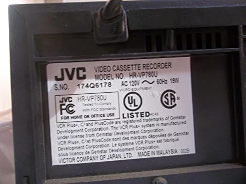 JVC HR-VP780U VCR Siyah Altın Kaplama VHS Oynatıcı, AV Compu Bağlantısı, DA 4 Kafa, HQ Hi-Fi EnergyStar VCR Plus, Pro-cision