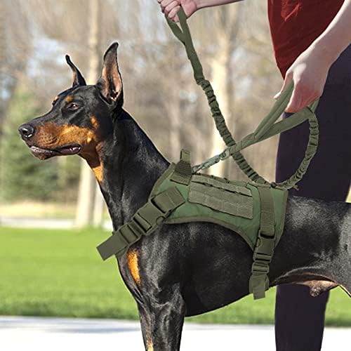 WENH Taktik Köpek Koşum Hiçbir Çekme Ayarlanabilir Askeri Pet Eğitim Koşum Molle Yelek Kolu ile Orta Büyük Köpekler için Açık