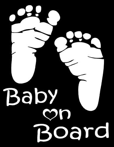 Bebek on Board Burcu Araba Pencere Tampon Çıkartması Sticker-Uyku Bebek Kız ve Bebek Ayak İzi Tasarım Paketi