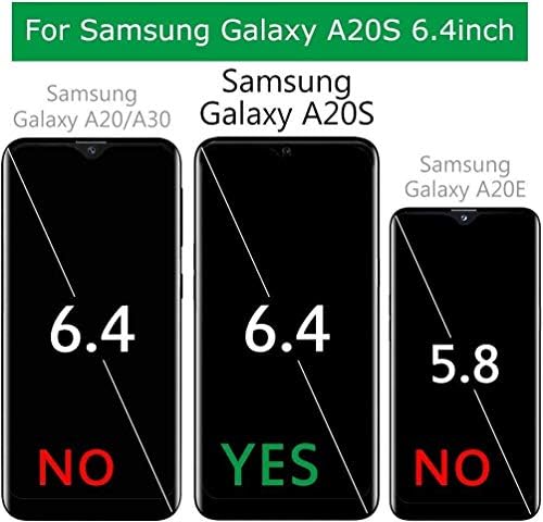 Samsung Galaxy A20s (A207) için [Dahili Ekran Koruyucu], Tam Gövdeli Koruyucu Sağlam Siyah Tampon Kapaklı, Darbeye Dayanıklı