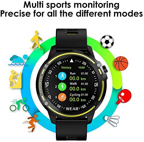 Akıllı saat Erkekler IP68 Su Geçirmez Reloj Hombre Modu PPG ile SmartWatch Kan Basıncı Kalp Hızı Spor Spor (Renk: Siyah)