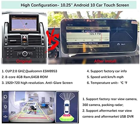 Android 11 Araba Stereo 10.25 Multimedya Oynatıcı için Benz S212 W212 E-Class E63 AMG 2009-2014 Yıl, destek COMAND sistemi