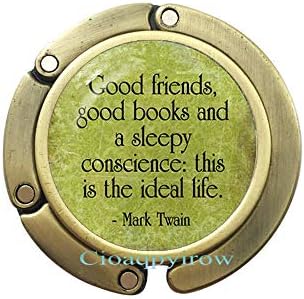 İyi arkadaşlar, iyi kitaplar Alıntı Çanta Kancası İlham verici alıntı Takı-Bilgelik-kitap Çantası Kancası-Küçük Hediyelik Eşyalar-Hediye