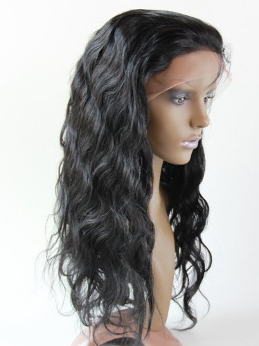 Junhaır Tam sırma insan saçı peruk Siyah Kadınlar Için Ppilippines işlenmemiş insan saçı Vücut dalga Renk 1 (marka:DaJun)